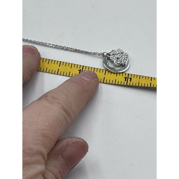 TCS Swarovski Crystal Pave Paw Print‎ Silver Tone Necklace - Picture 10 of 10